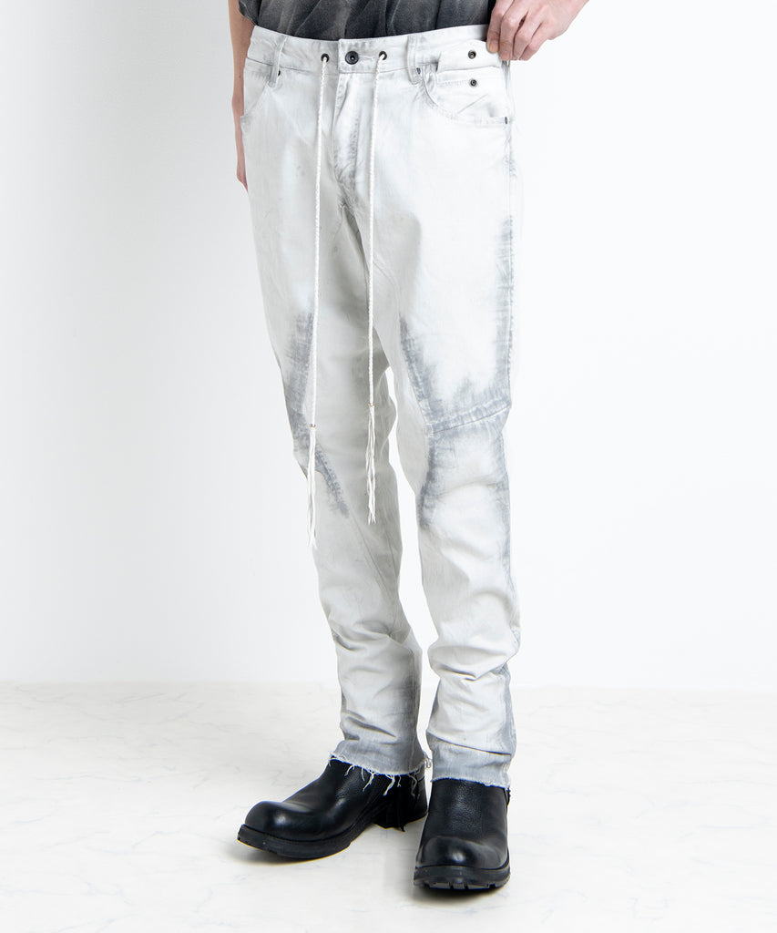 2501-PT06 Black Shadow Stretch Pants Dirty White