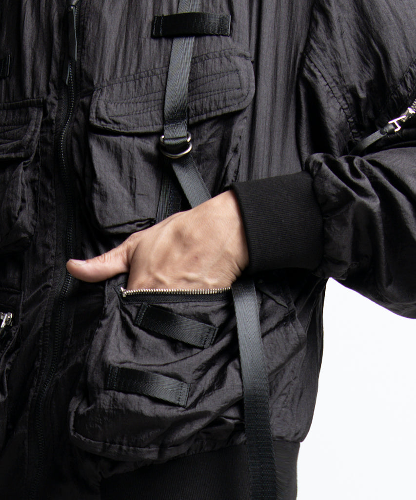 2401-JK01 Parachute Jacket 02 Black