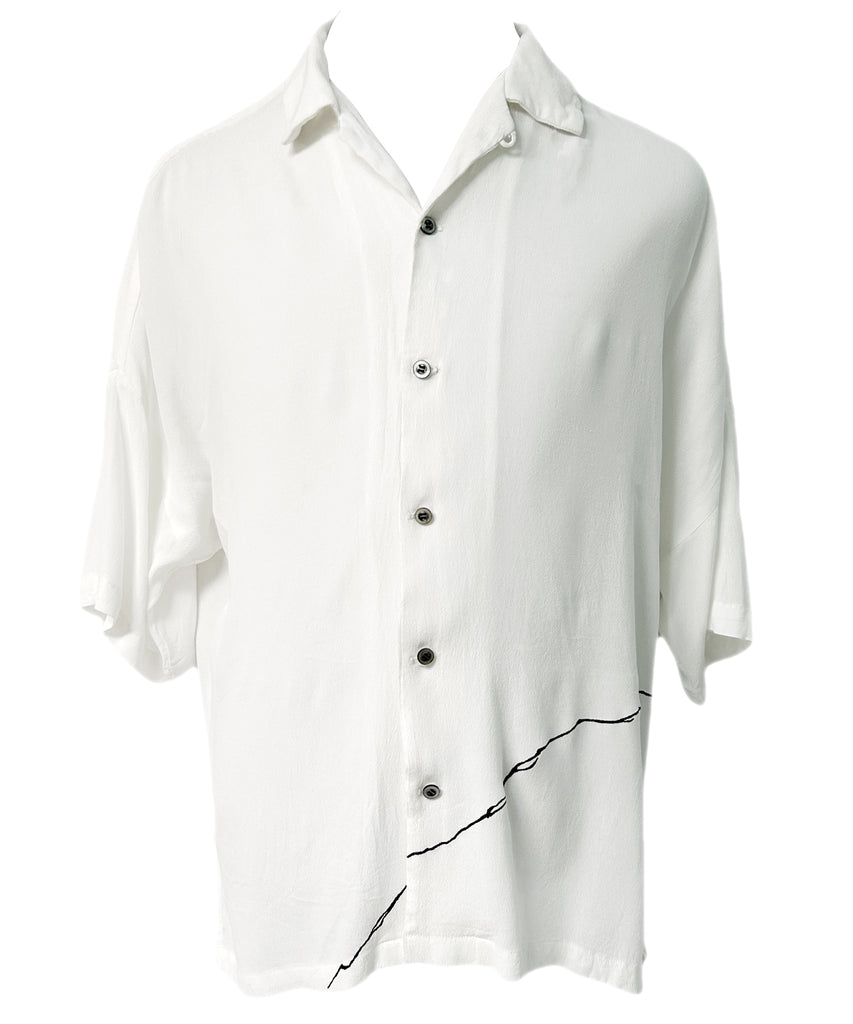 2501-SH07 Crepe Rayon Crack Shirt 05 White