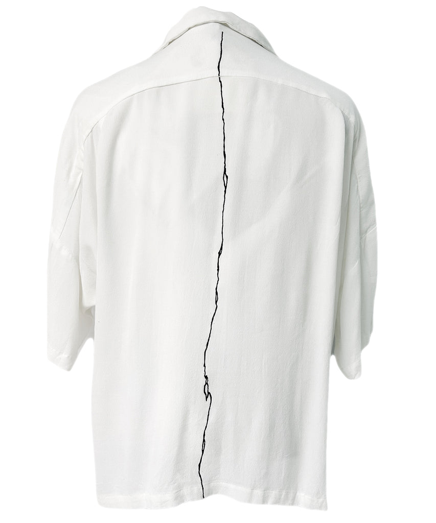 2501-SH07 Crepe Rayon Crack Shirt 05 White