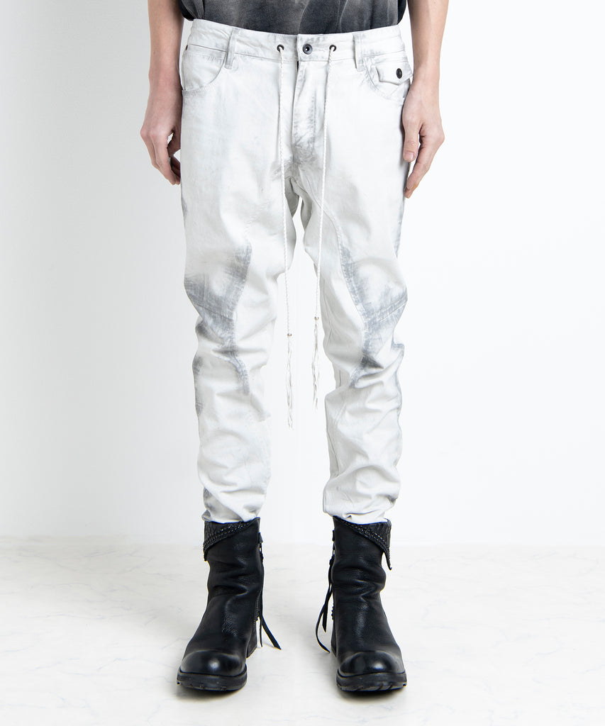 2501-PT06 Black Shadow Stretch Pants Dirty White