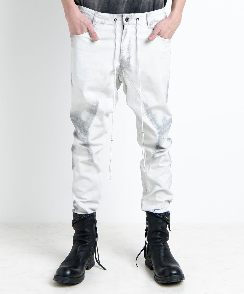 2501-PT06 Black Shadow Stretch Pants Dirty White