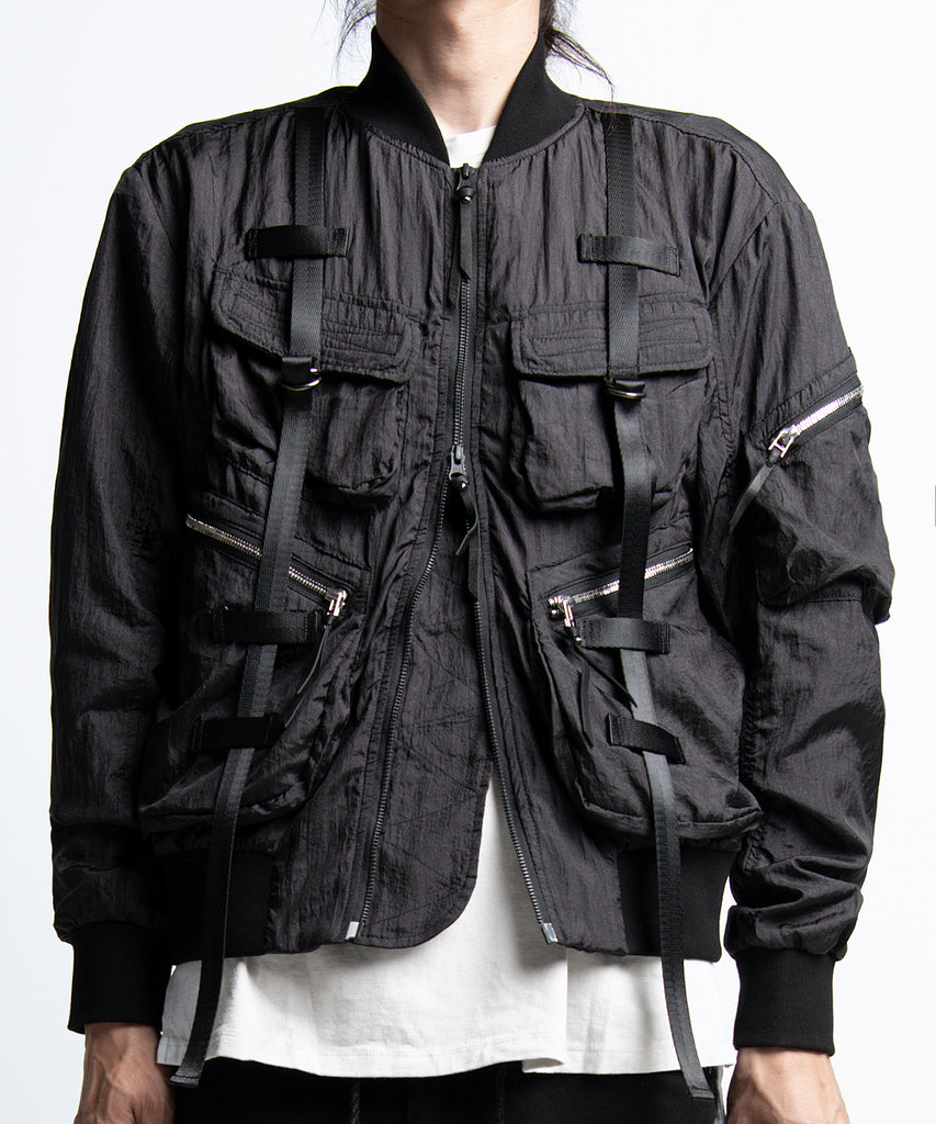 2401-JK01 Parachute Jacket 02 Black