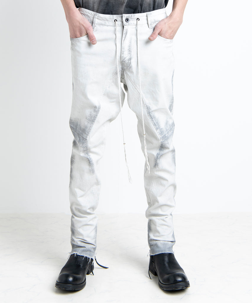 2501-PT06 Black Shadow Stretch Pants Dirty White