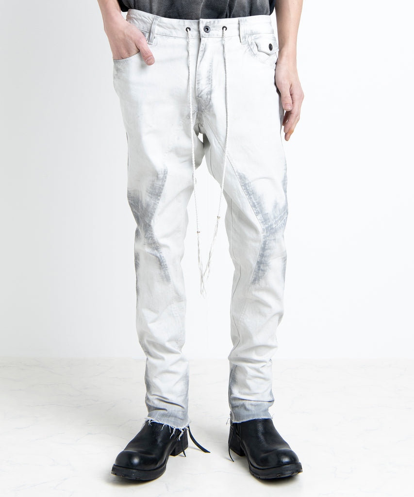 2501-PT06 Black Shadow Stretch Pants Dirty White