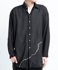 2501-SH08 Crack Cotton Shirt Black