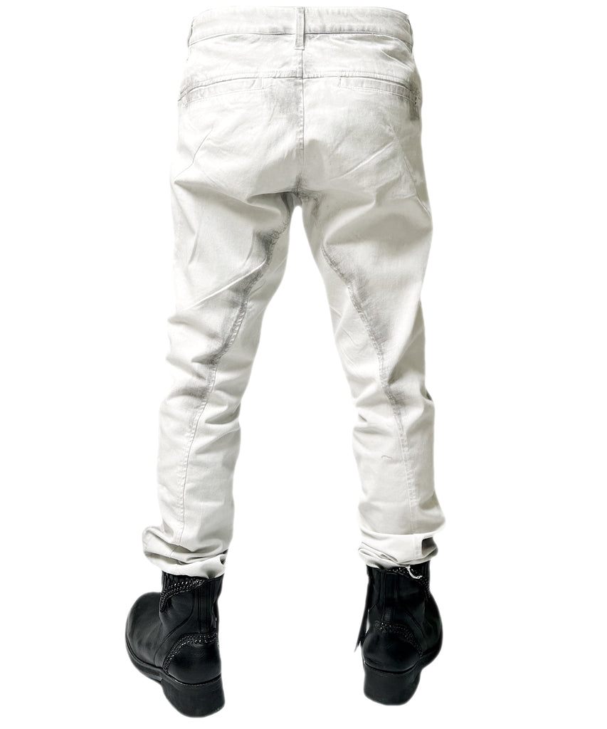 2501-PT06 Black Shadow Stretch Pants Dirty White