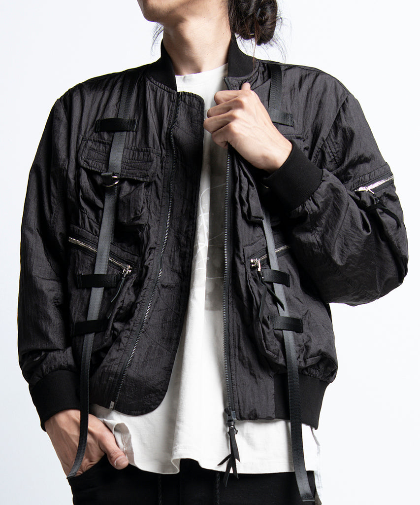 2401-JK01 Parachute Jacket 02 Black