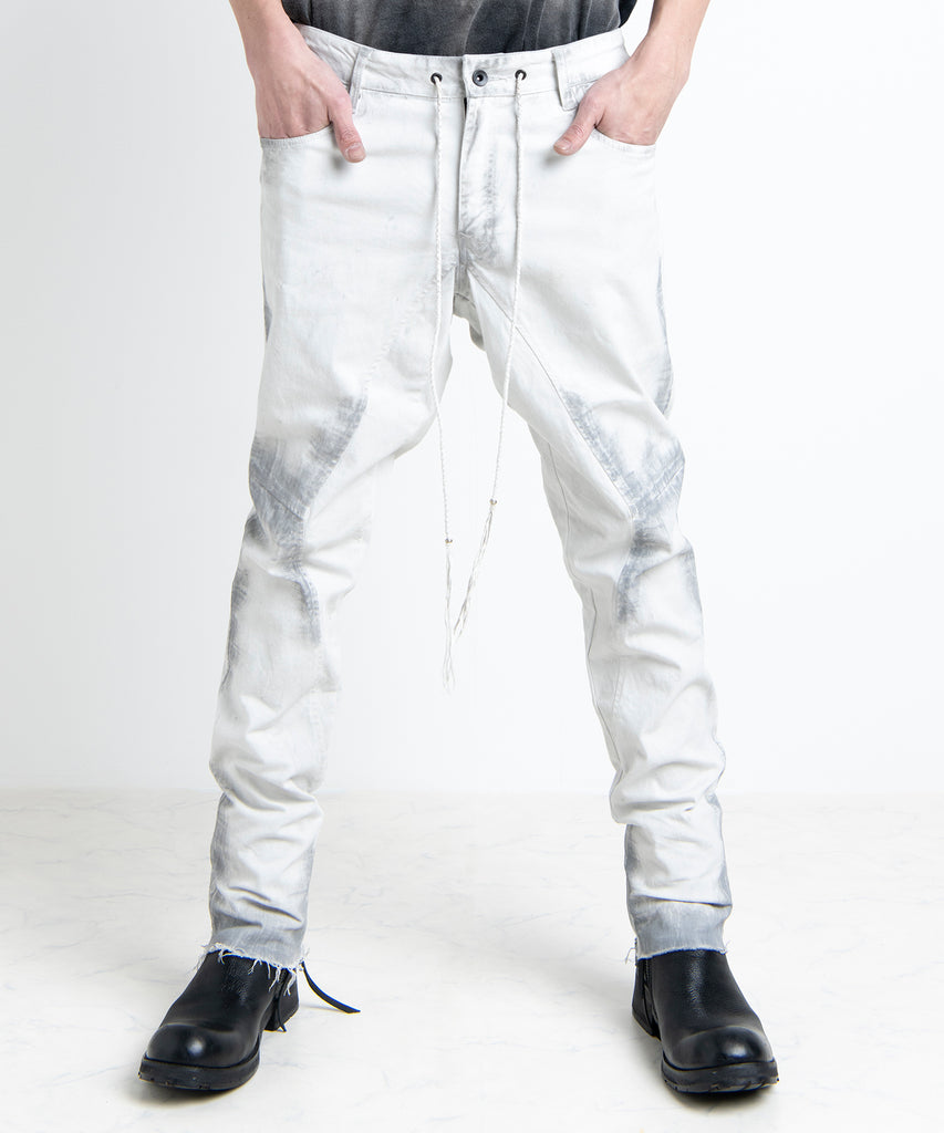 2501-PT06 Black Shadow Stretch Pants Dirty White