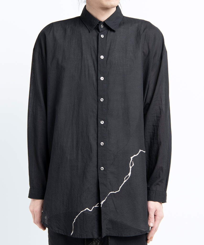 2501-SH08 Crack Cotton Shirt Black