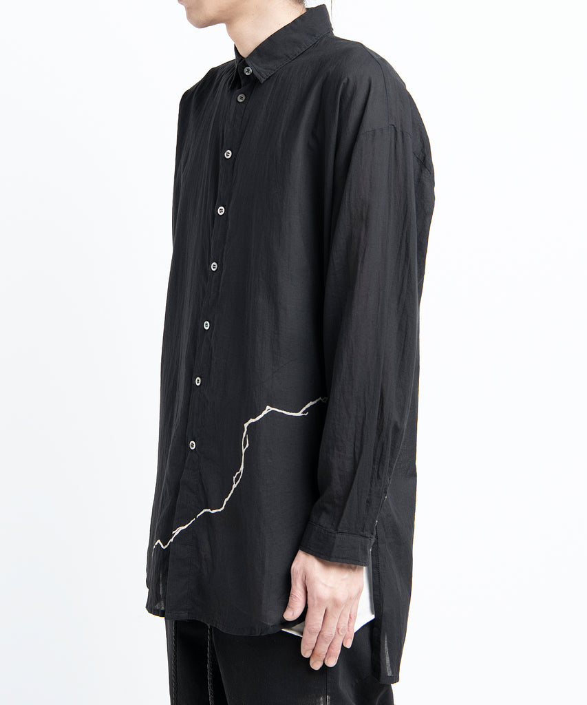 2501-SH08 Crack Cotton Shirt Black