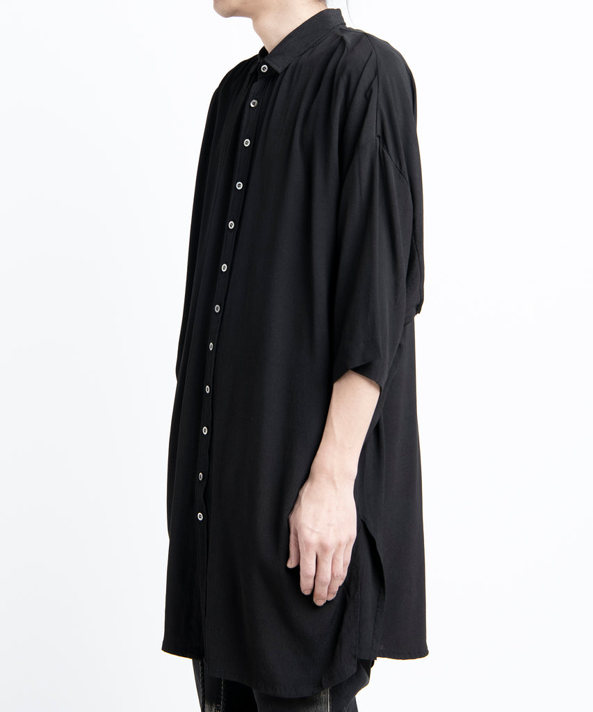 2501-SH02 Crepe Rayon Lazy Shirt 05 Black