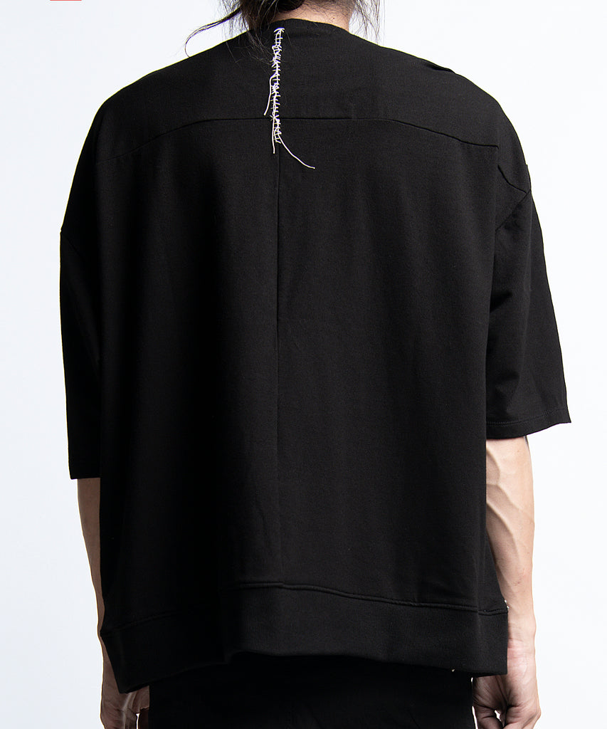 2401-TP03 Assymmetry Terry Top Black