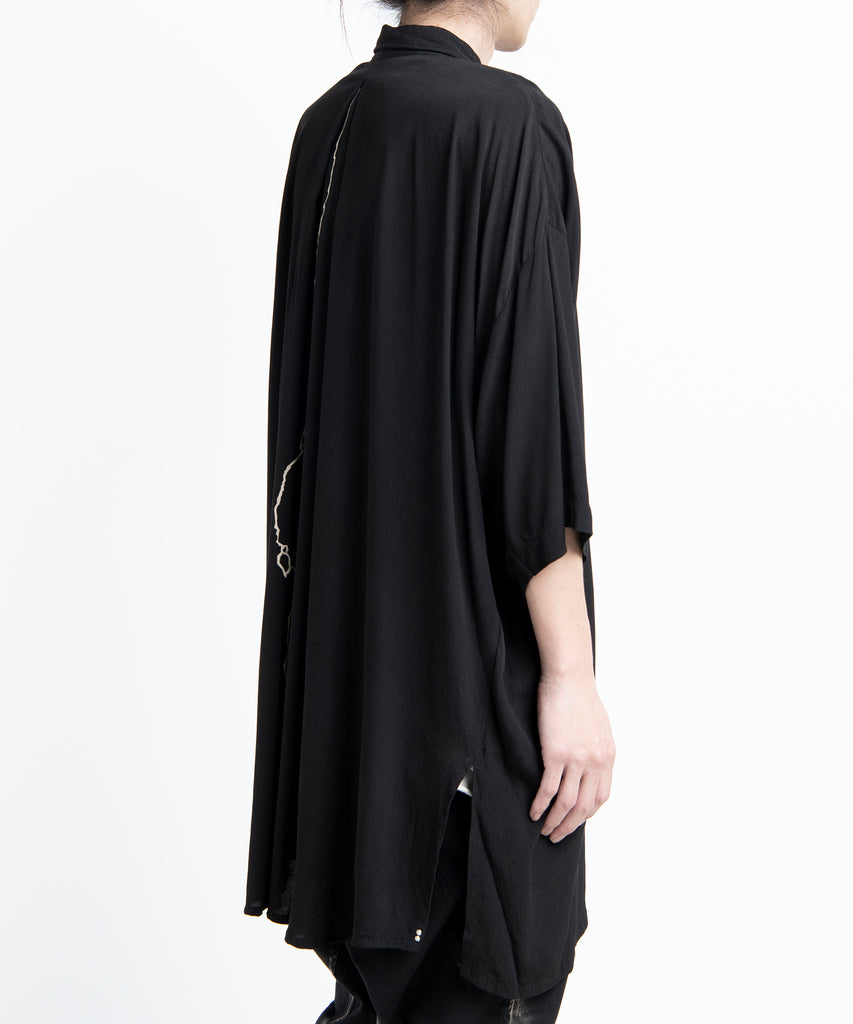 2501-SH02 Crepe Rayon Lazy Shirt 05 Black