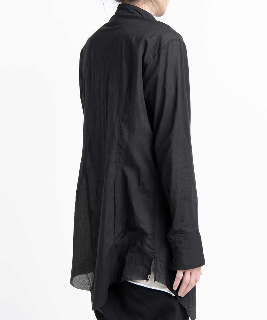 2501-SH04 Stand Collar Layer Shirt Black