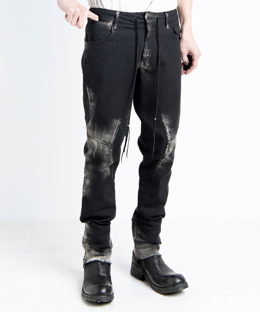 2501-PT06 Black Shadow Stretch Pants Black