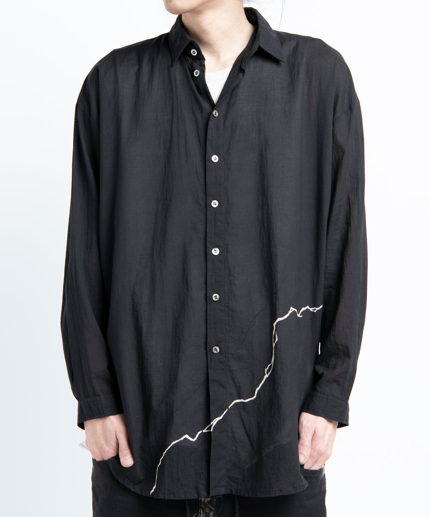 2501-SH08 Crack Cotton Shirt Black