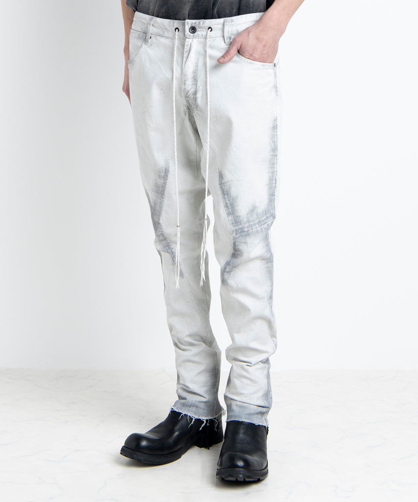 2501-PT06 Black Shadow Stretch Pants Dirty White