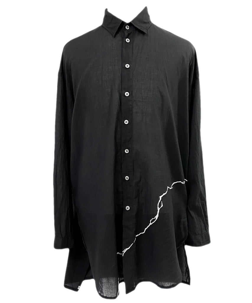 2501-SH08 Crack Cotton Shirt Black