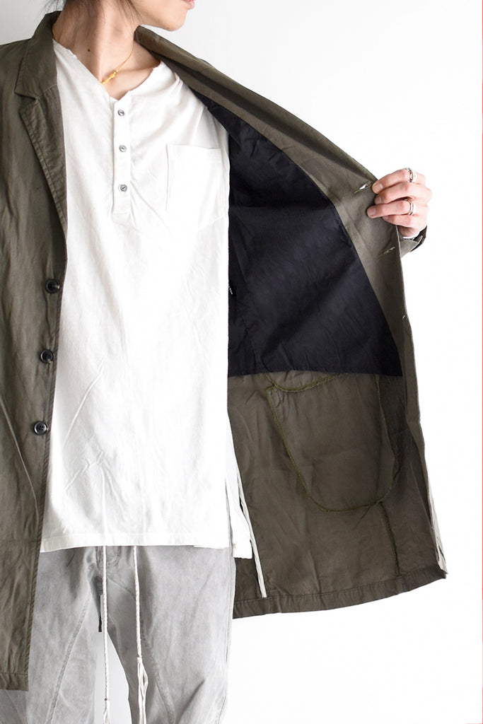 1901-JK04A Organic Cotton Multipul Coat Khaki