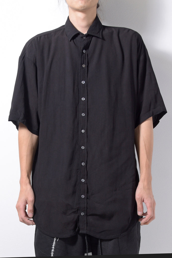 2201-SH04 Crepe Rayon Lazy Shirt Black