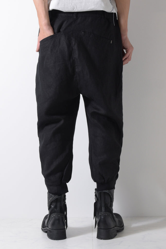 2201-PT03A Linen Jodhpur Pants 01 Black
