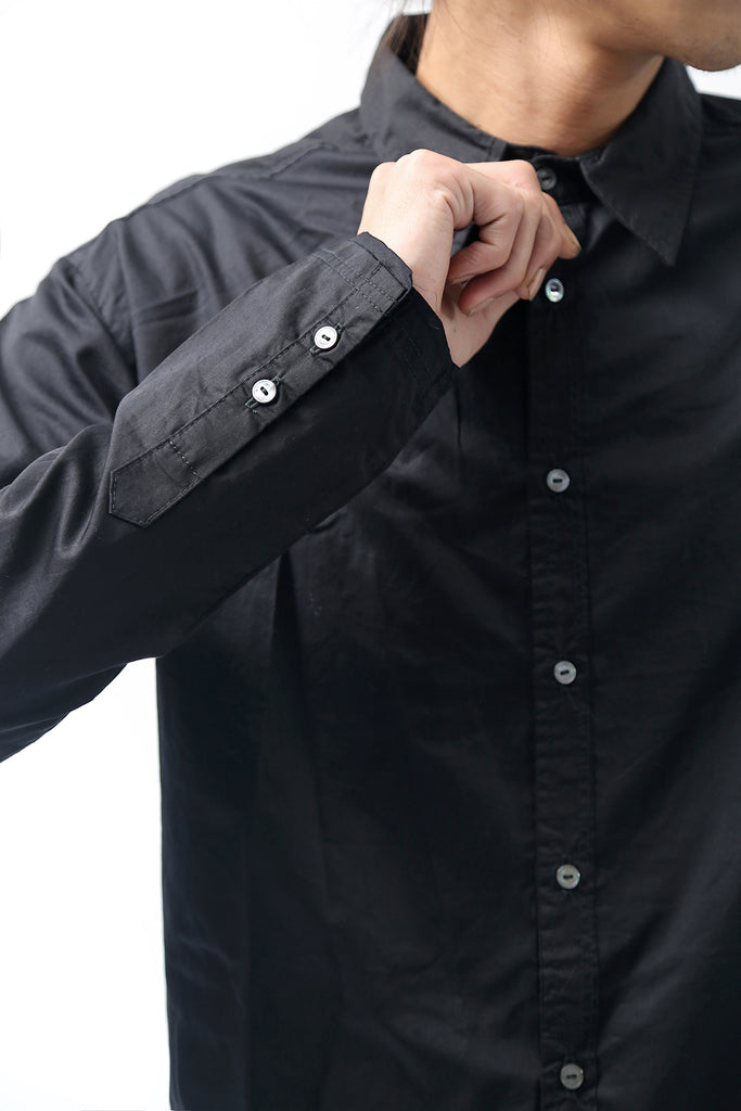 1902-SH04 Cotton Slash Shirt Black
