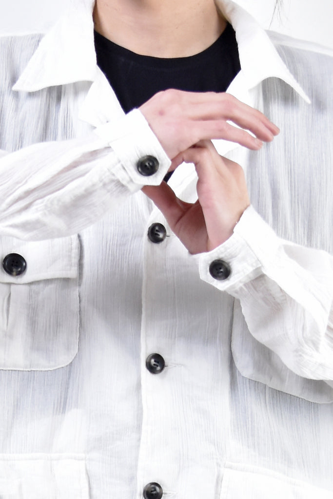 2101-SH01A/LS Crepe Cotton Field Shirt / LS White