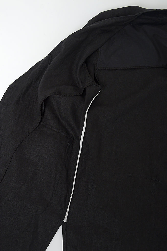 2301-JK06B Discharged Side Slit Linen Coat
