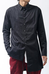1902-SH04 Cotton Slash Shirt Black
