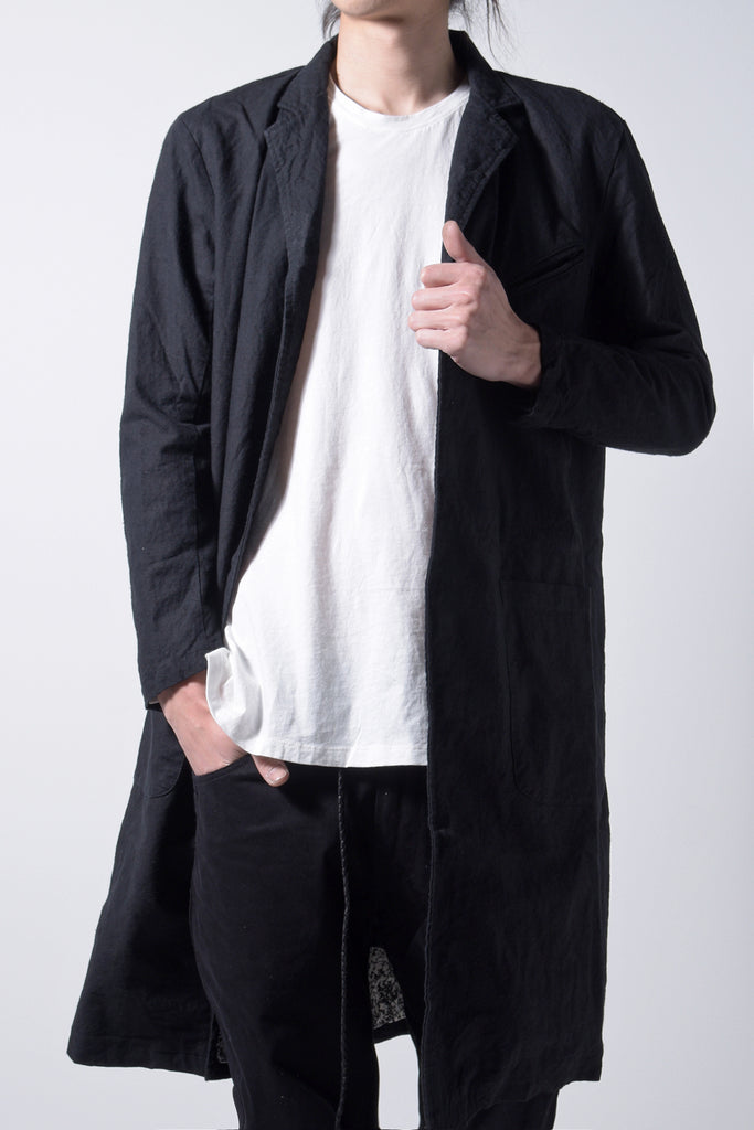 2202-JK05 Side Slit Coat 02 Black