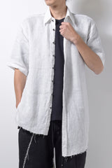 2201-SH02A Linen Slash Shirt White