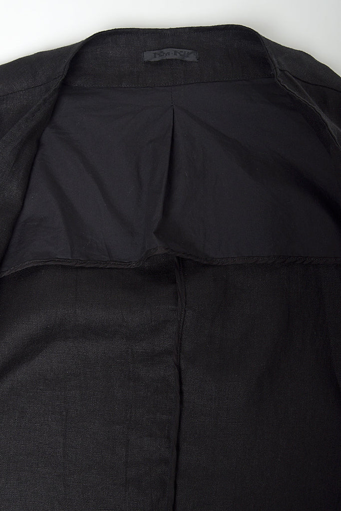 2301-JK06B Discharged Side Slit Linen Coat