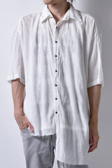 2101-SH02A/SS Crepe Cotton Slash Shirt / SS White