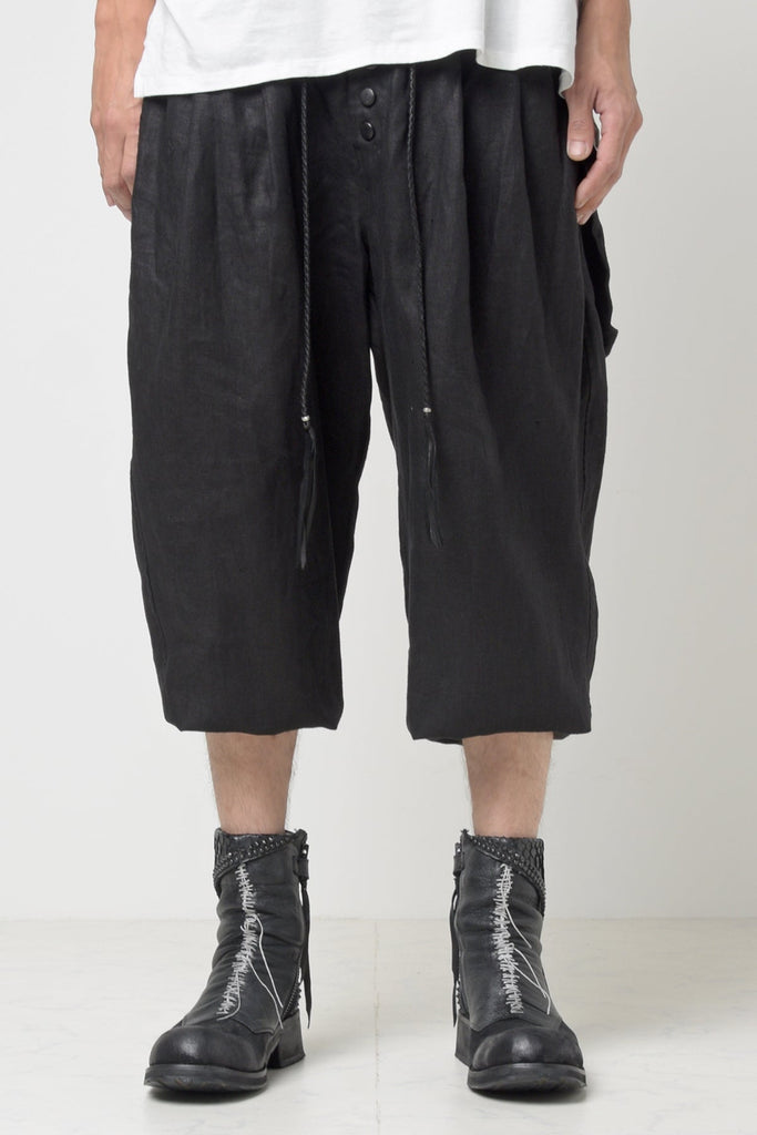 2301-PT03 Linen Lazy Pants Black