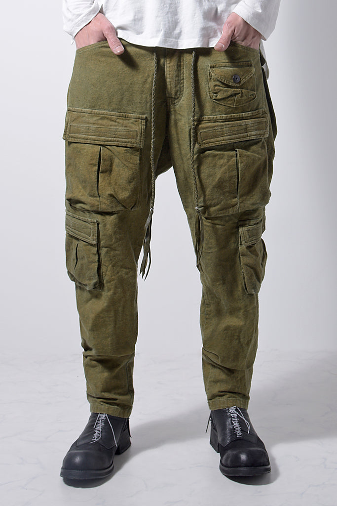 2202-PT03 Multipul Cargo Pants 02 Khaki