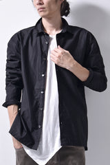2102-SH04 Cotton Satin Slim Shirt 02 Black