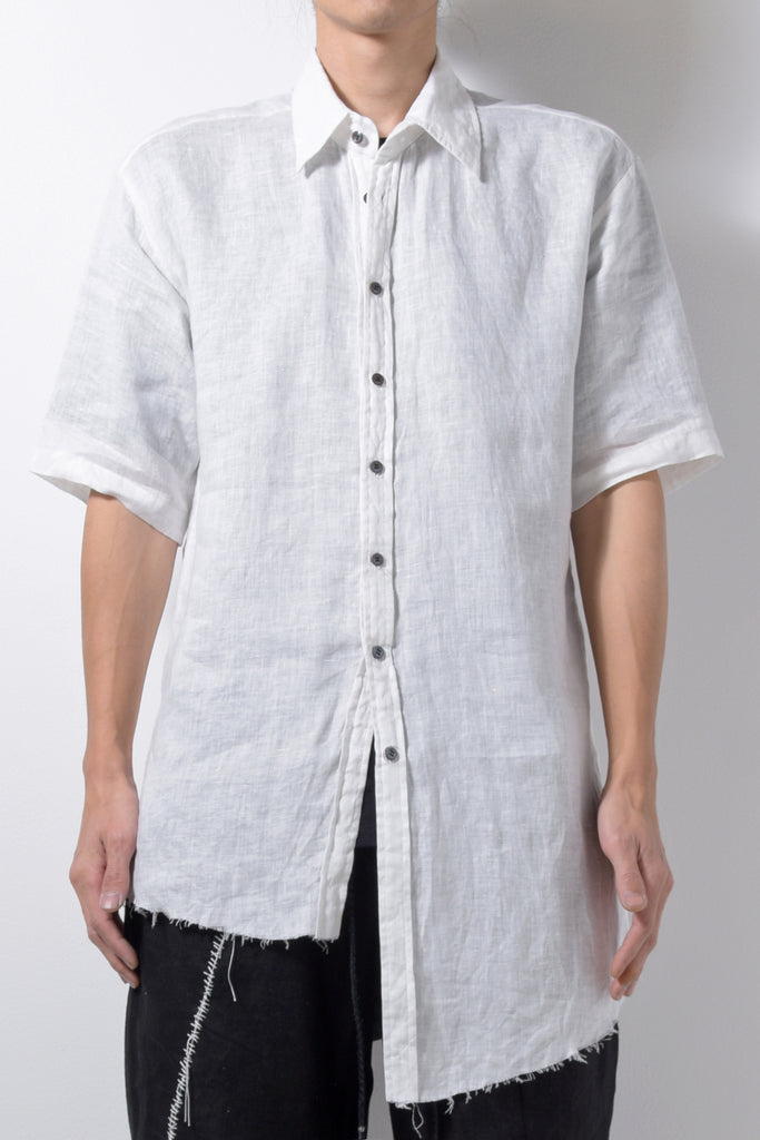 2201-SH02A Linen Slash Shirt White