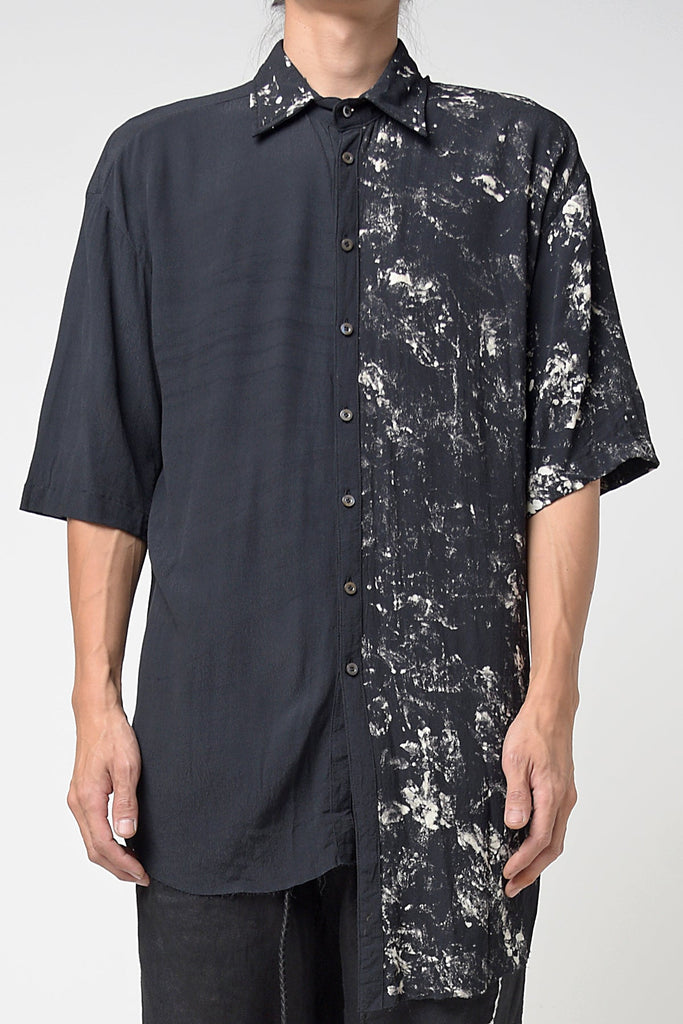2301-SH02 Crepe Rayon Combi Slash Shirt