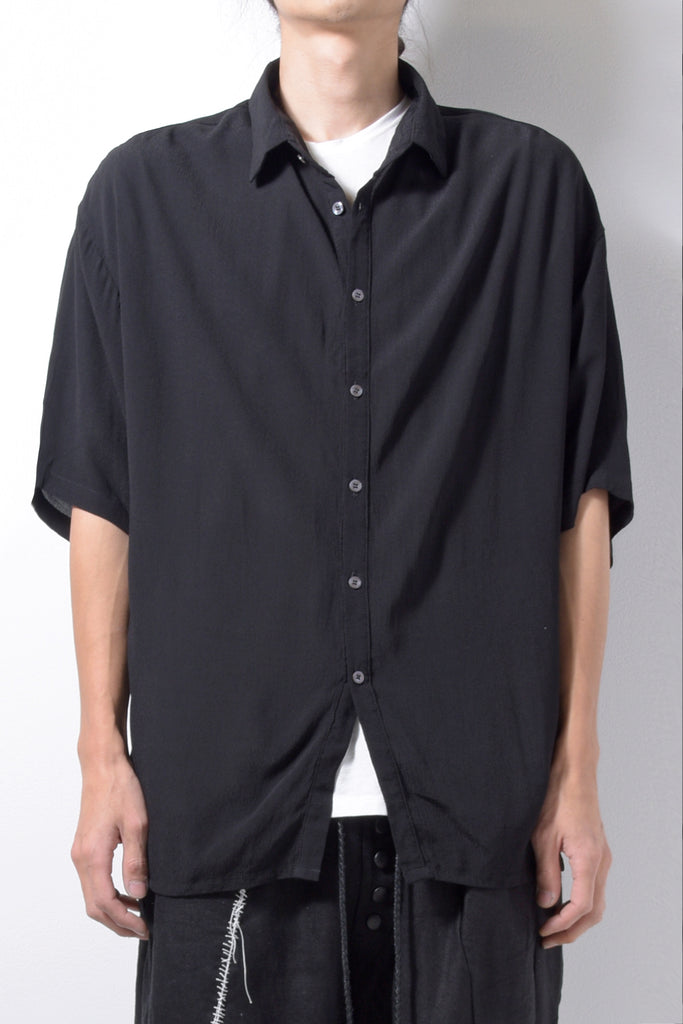 2201-SH01A Crepe Rayon Shirt Black