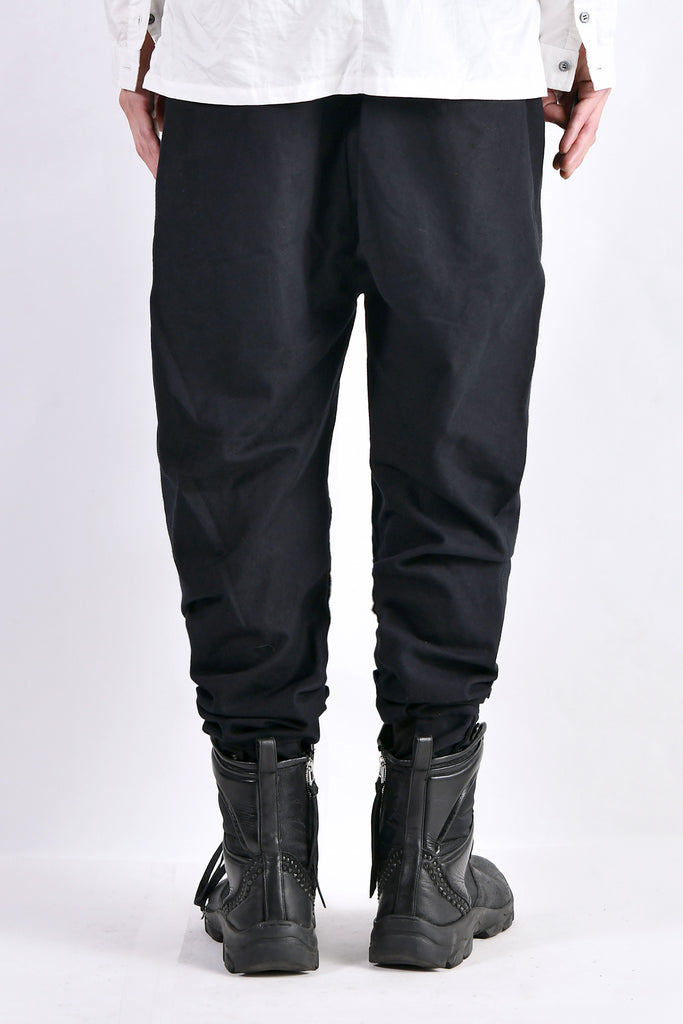 2102-PT03A Cotton Linen Jodhpurs Pants Black