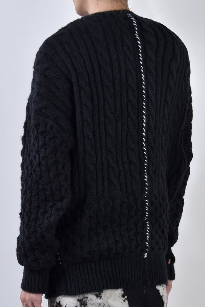 CABLE PULLOVER BLACKカラーブラック
