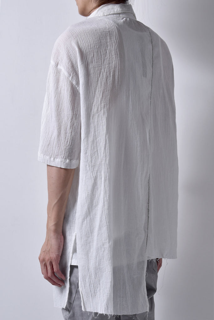 2101-SH02A/SS Crepe Cotton Slash Shirt / SS White