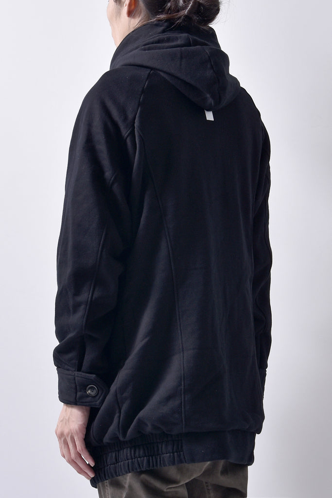 2102-JK03C Hooded Fleece Coat Black