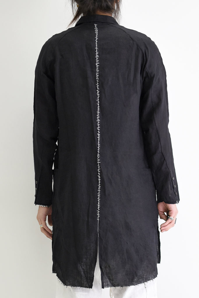 1901-SH08 Bridge Long Shirt 02 Black