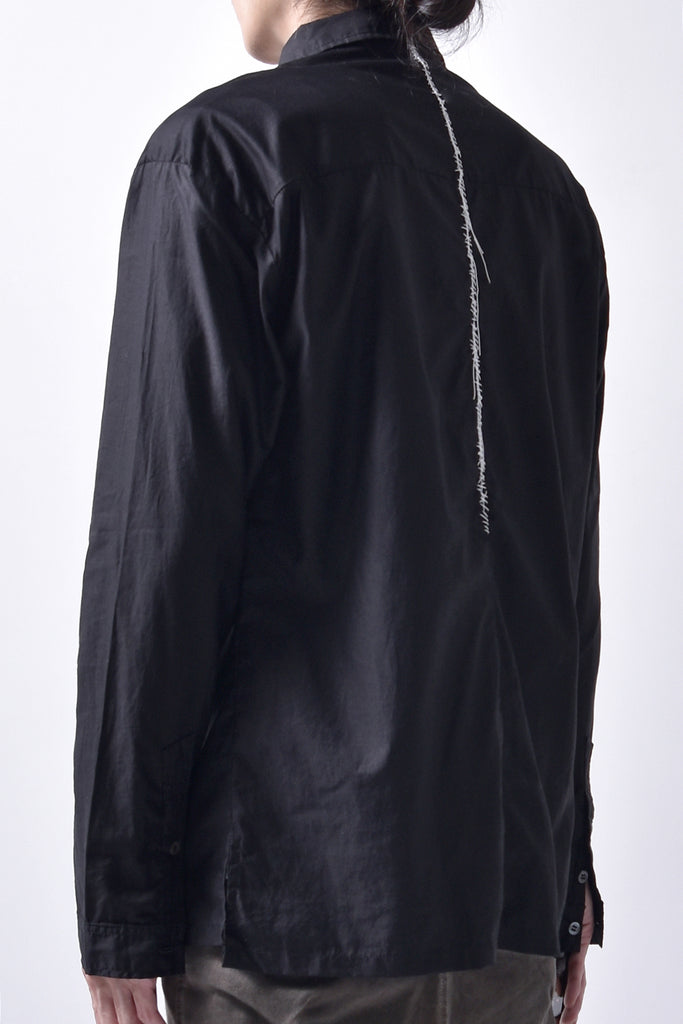 2102-SH04 Cotton Satin Slim Shirt 02 Black