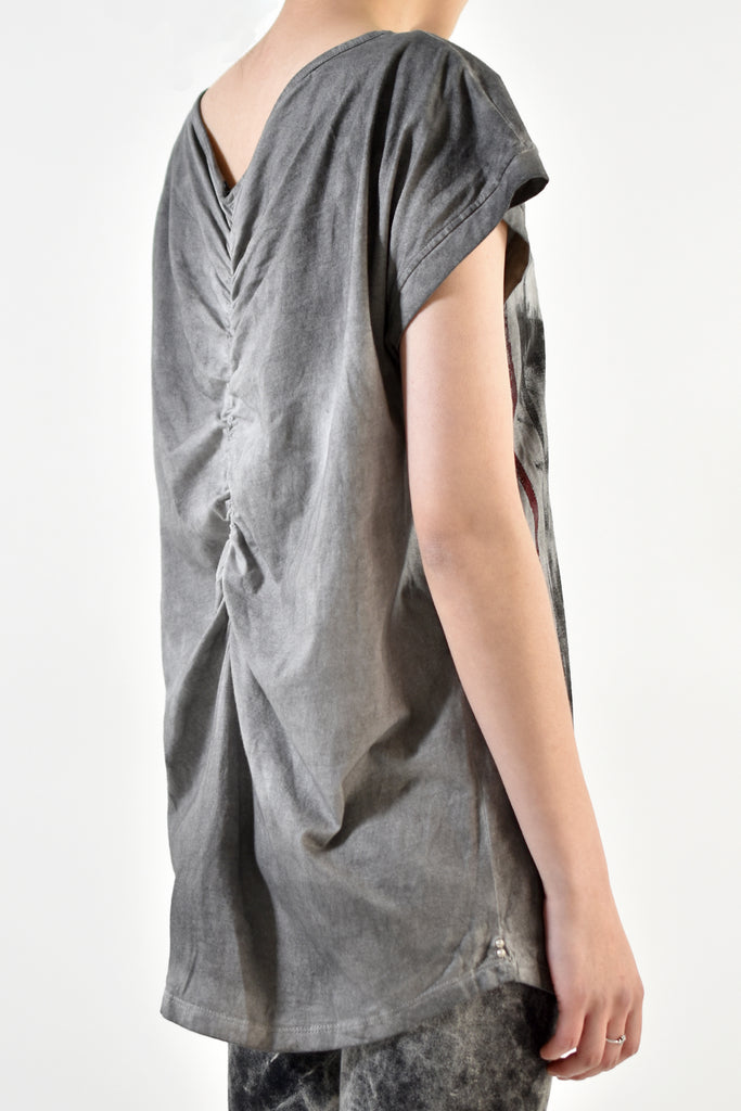 2001-CTL05A Daydream Back Shirring Top Charcoal