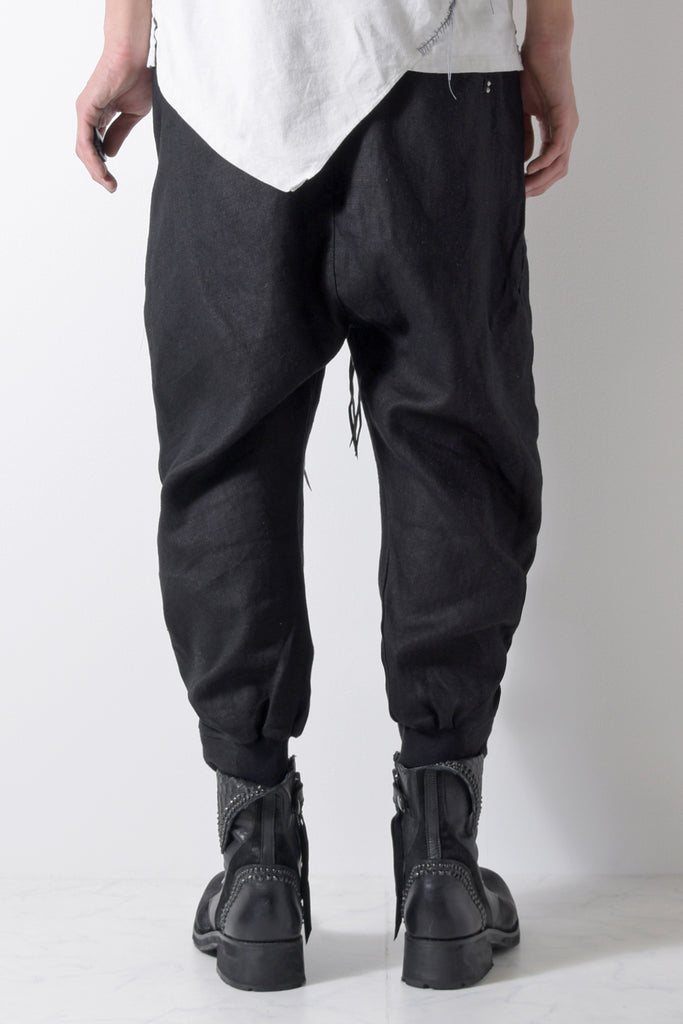 2201-PT03A Linen Jodhpur Pants 01 Black