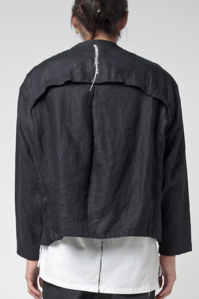 2301-JK01 Front Zip Linen Jacket
