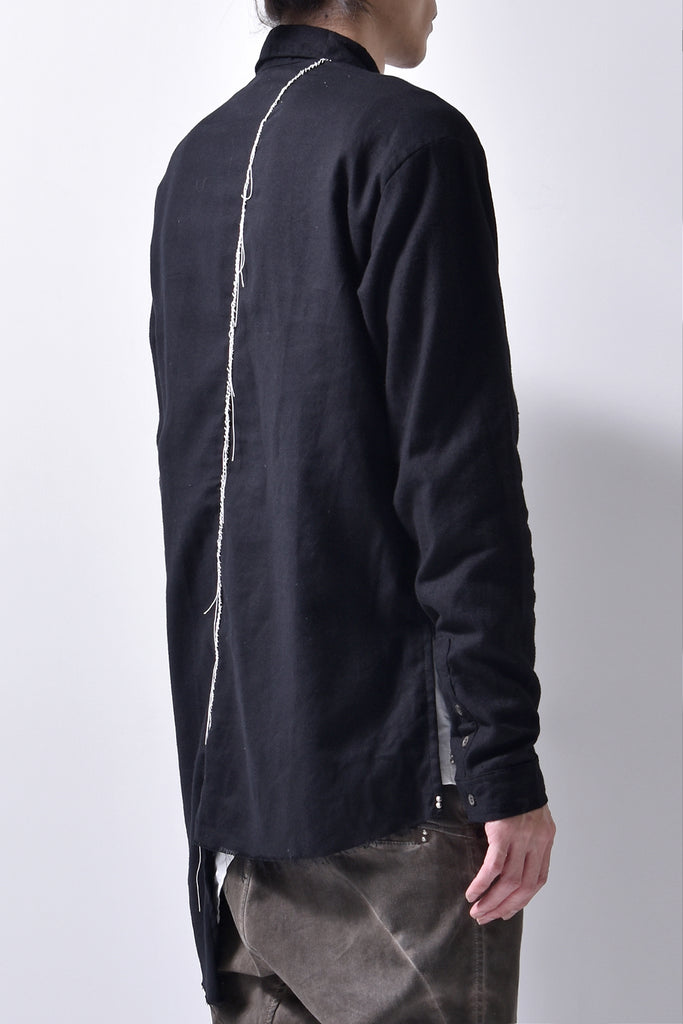 2102-SH02 Flannel Slash Shirt Black